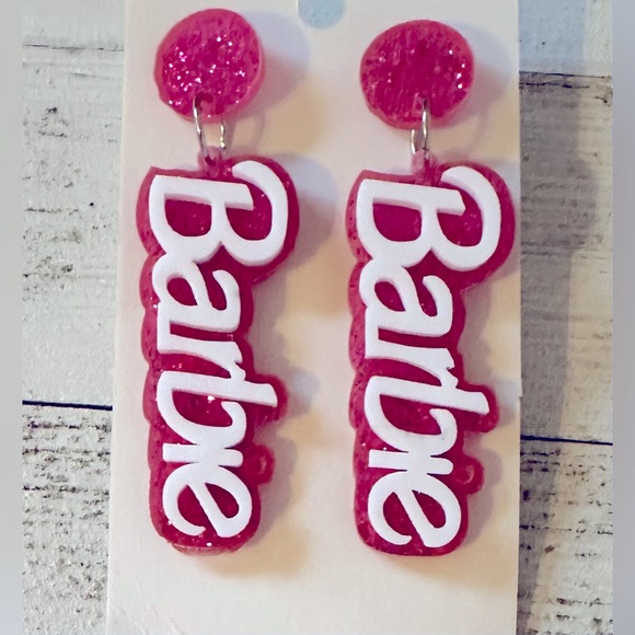 Jewelry - Barbie Glittery Pink Earrings 💕